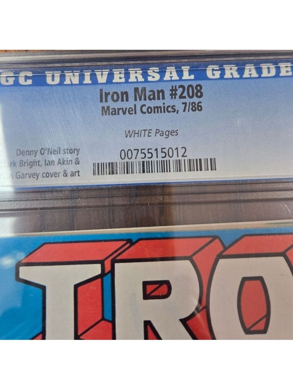 Iron Man #208 Comic Book CGC 9.8 Grade, Marvel 7/86 - Picture 4 of 4